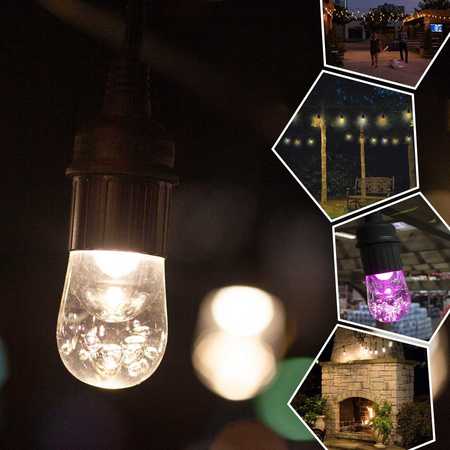 Jasco Enbrighten Seasons Classic LED Cafe Lights, 24ft, 12 Acrylic Bulbs 36134